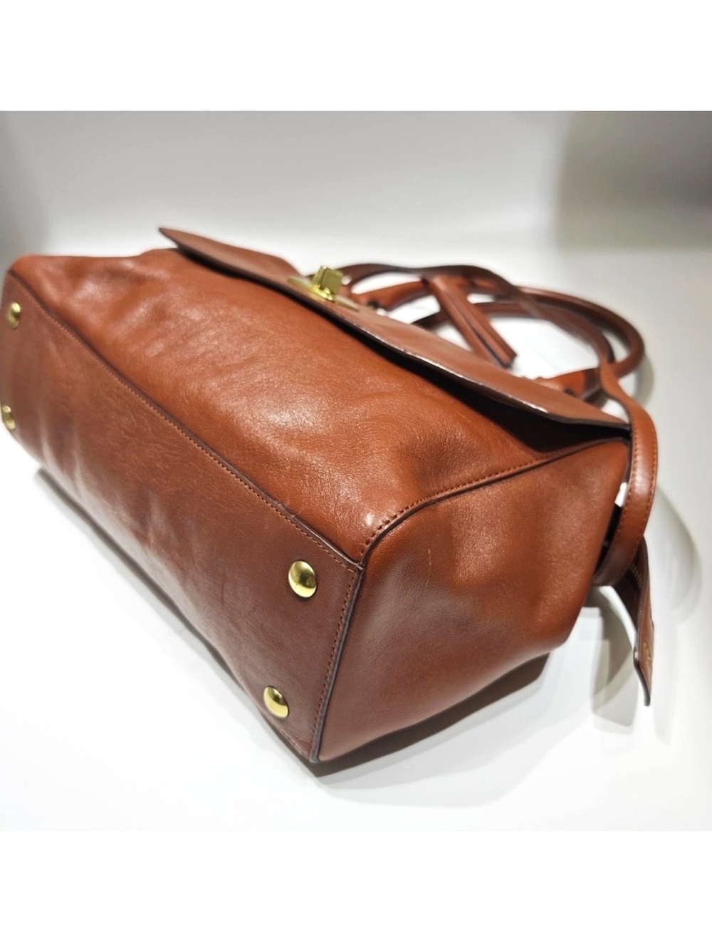Coach Legacy Harper Satchel Cognac Leather Large Tote Crossbody Shoulder Bag - Picture 9 of 11